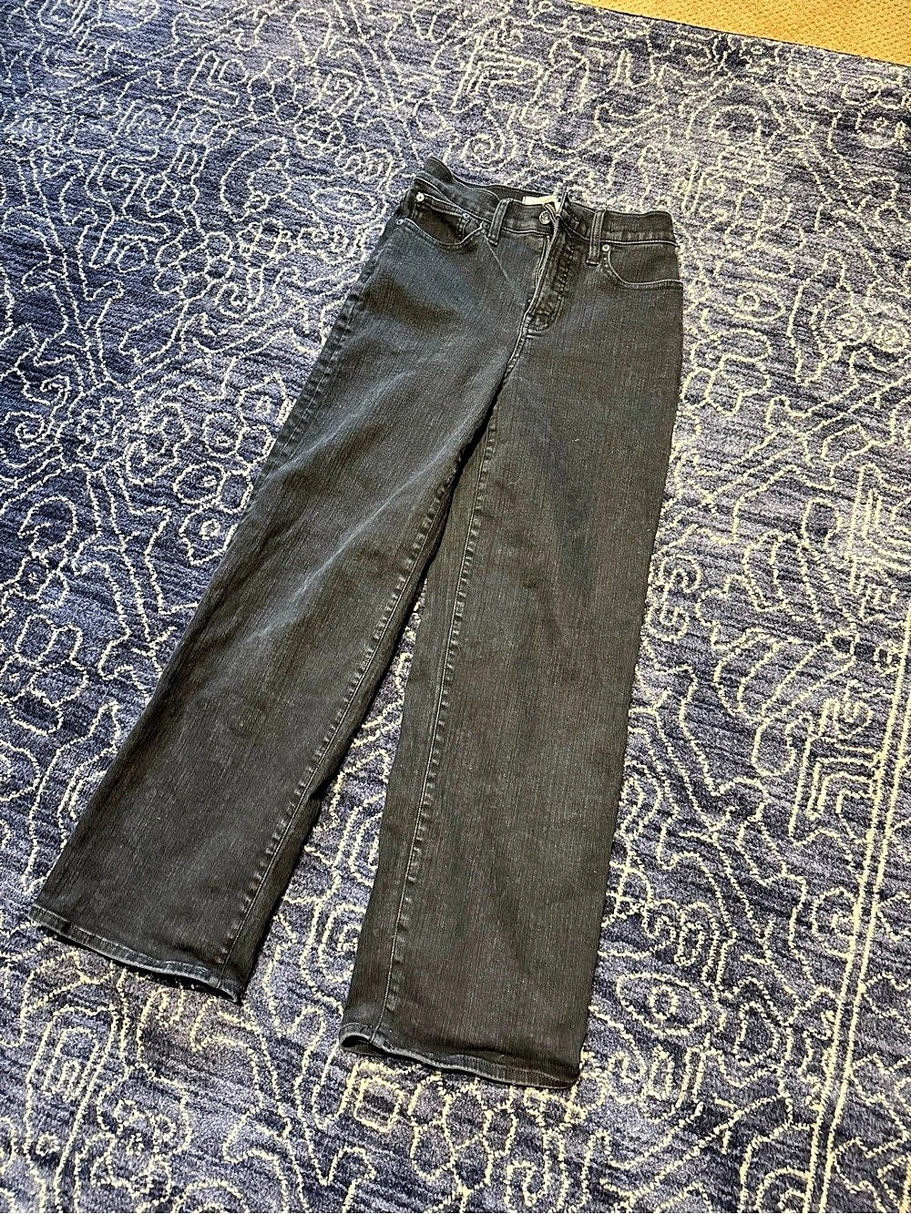 Madewell The Perfect Vintage Wide-Leg Jean Black Jeans Waist 26